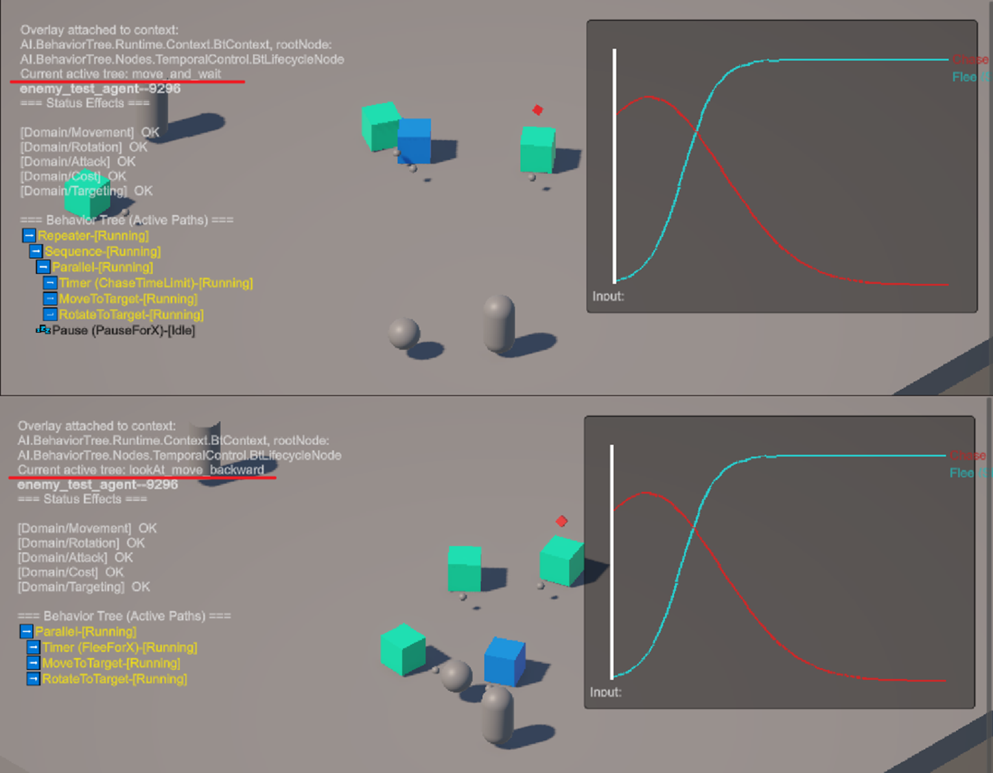 Hot-swap behavior demonstration showing runtime configuration changes
